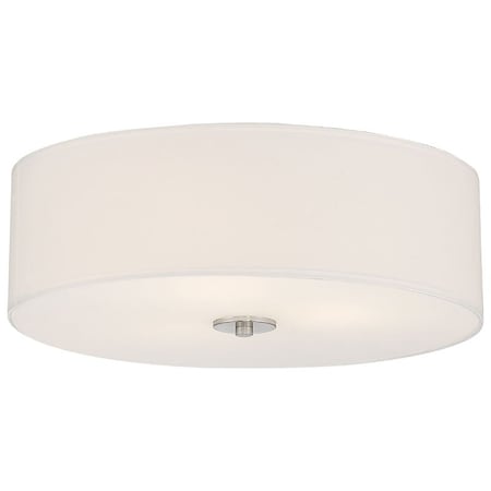 Access Lighting Mid Town, LED Flush Mount, Brushed Steel Finish, Fabric 64063LEDDLP-BS/WH